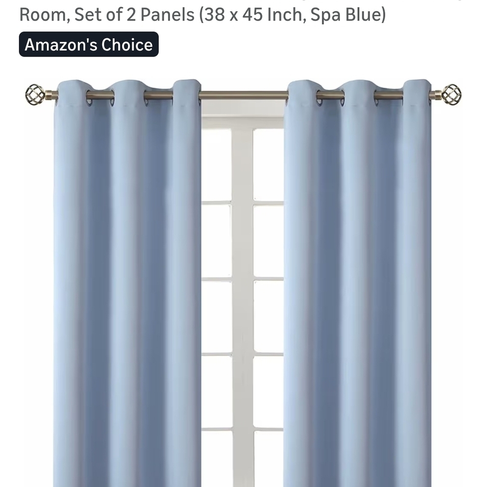 Spa Blue Grommet Curtain Panels